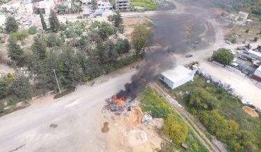 שריפת פסולת בג'לג'וליה. צילום אזרחים למען אוויר נקי