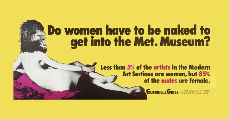 כרזה של הגרליה גירל'ז על ייצוג נשי במוזיאונים