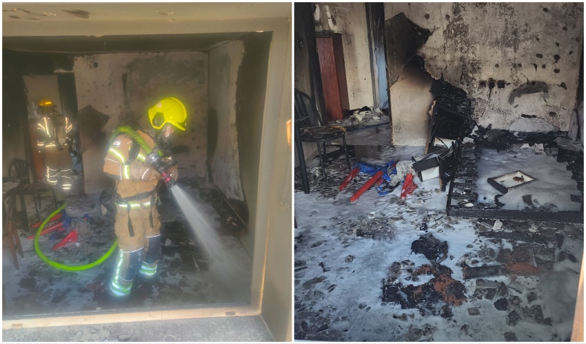 שריפה ביחידת דיור בכפר סבא, כבאות והצלה